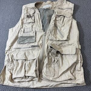 Ventura Mens Size Small S Hunting Vest Pockets Rear Vents Beige Vintage